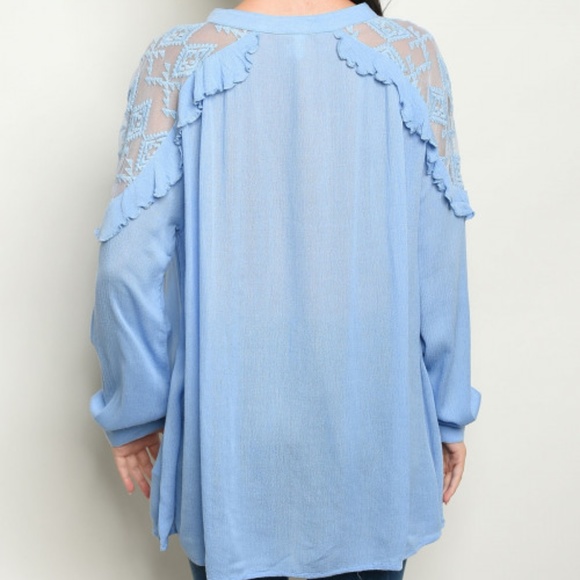 BLUE TUNIC TOP - Picture 2 of 8